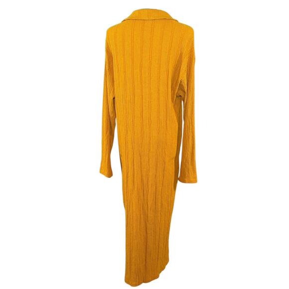 Free People Beach Endless Summer Aster Collar V-Neck Marigold Maxi Caftan | M - Picture 3 of 12